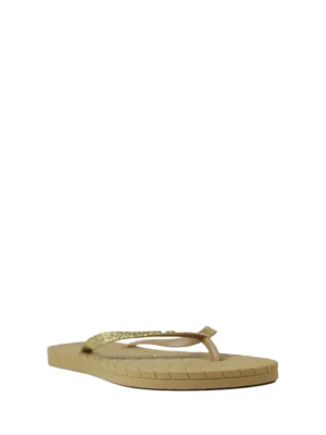 Chinelo Beige e Tira com Glitter, Feel the Nature