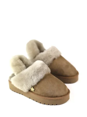 Socas Plataforma em Pele Beige