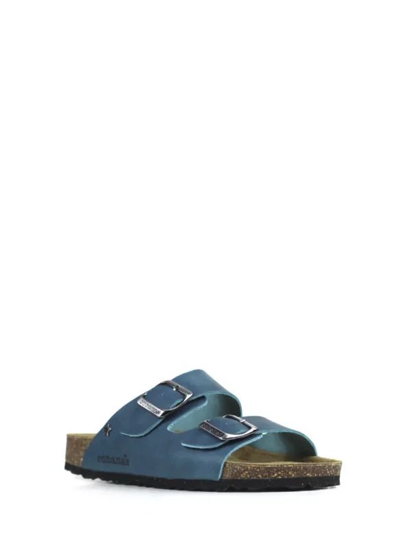 Amalia-Sandália em Pele Azul com Duas Tiras - Image 2