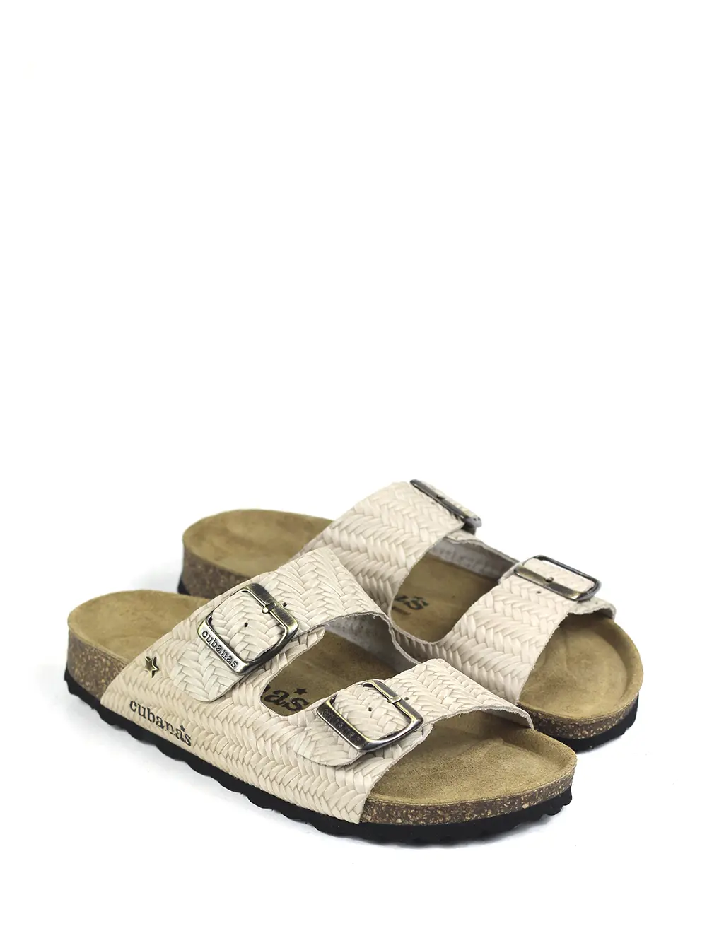 Amalia-Sandália em Pele Beige Entrançada - Image 4