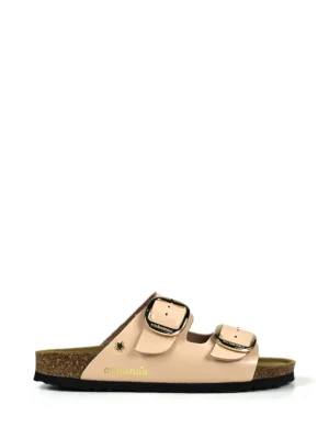 Amalia-Sandália em Pele Beige