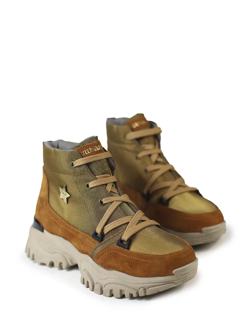 Ténis em Tecido Castanho e Camurça - Image 4