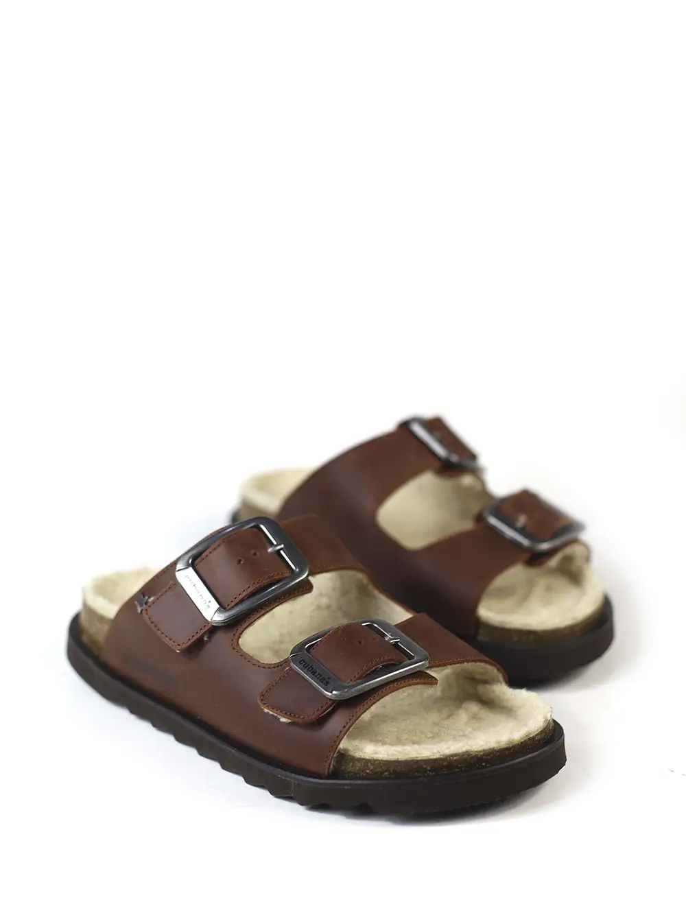 Amalia-Sandália em Pele Castanha e Pelo Natural - Image 4