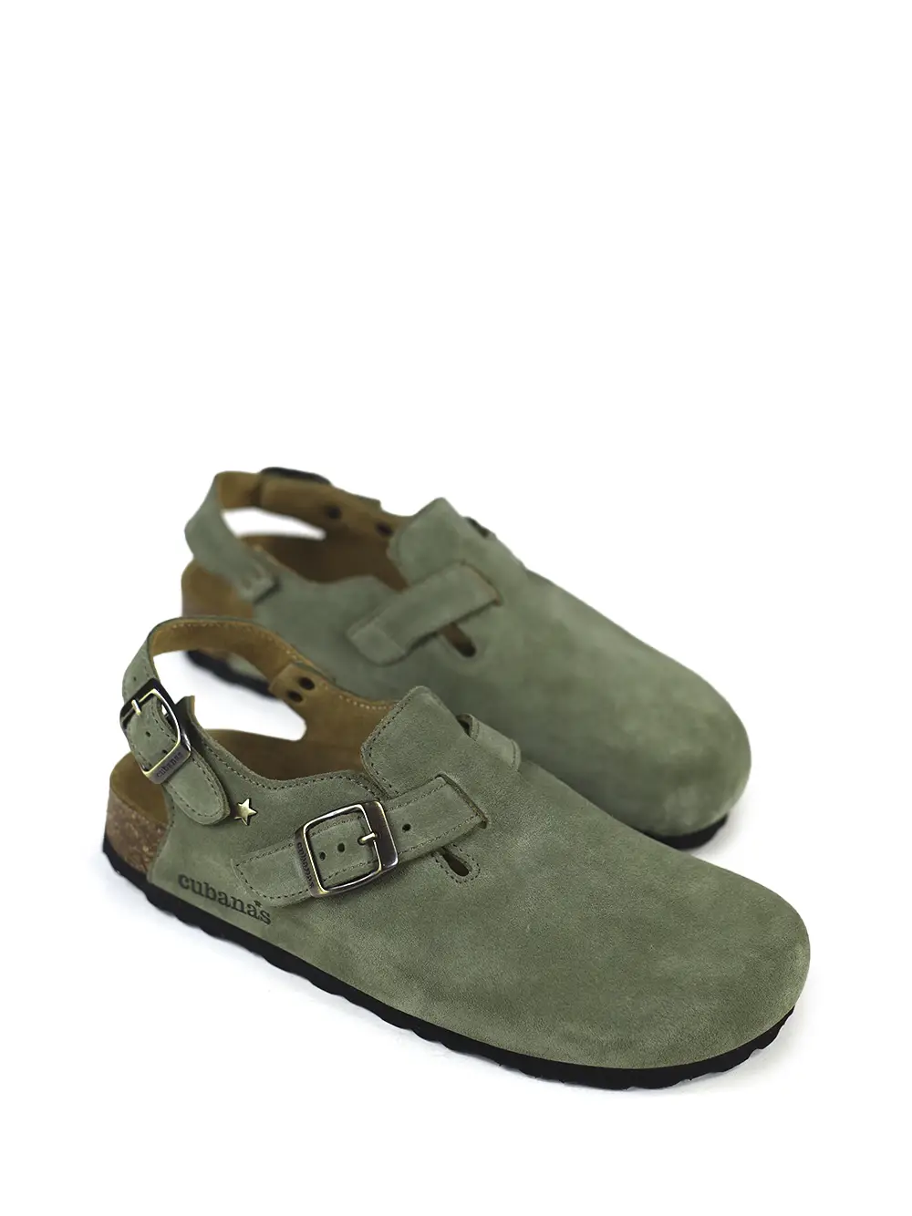 Sofia-Sandália Fechada em Camurça Verde - Image 4