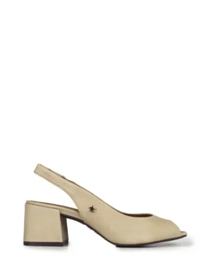 Sandália Peep Toe em Pele Beige