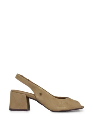 Sandália Peep Toe em Pele Camel