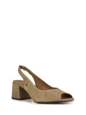 Alternative view of Sandália Peep Toe em Pele Camel